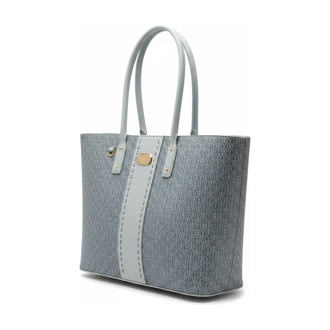 Bolsa Tote Victor Hugo Monograma Azul Jeans Alça Ombro - ângulo