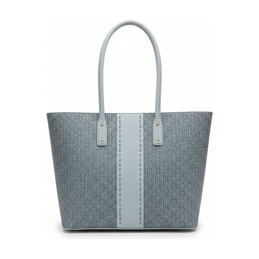 Bolsa Tote Victor Hugo Monograma Azul Jeans Alça Ombro - traseira
