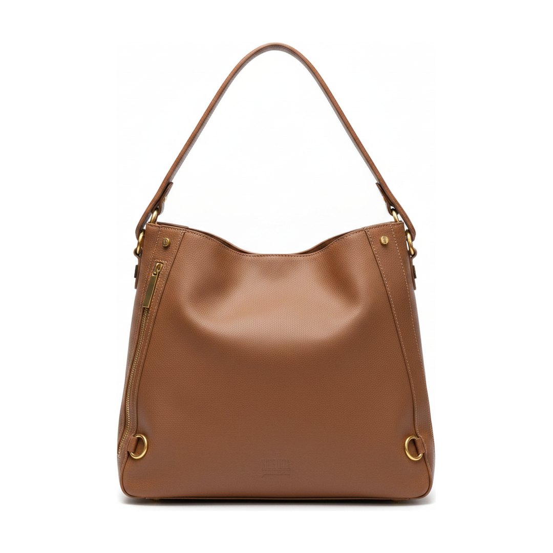 Bolsa Santa Lolla Hobo Grande Marrom Alça de Ombro