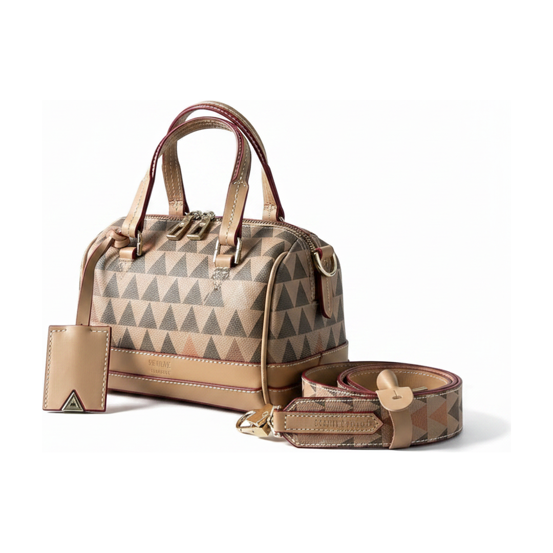 Bolsa Schutz Mini Bowling Triangle Bege Alça Transversal - ângulo