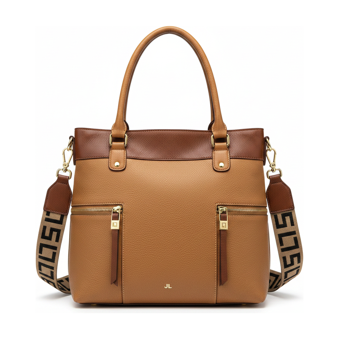 Bolsa Feminina Couro Caramelo Ombro e Transversal
