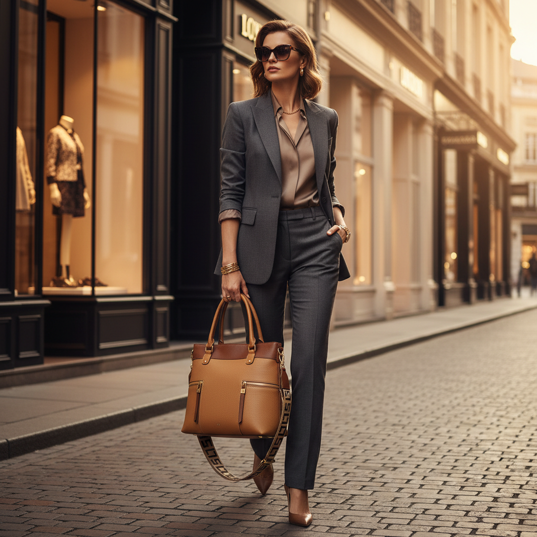 Bolsa Feminina Couro Caramelo Ombro e Transversal com modelo