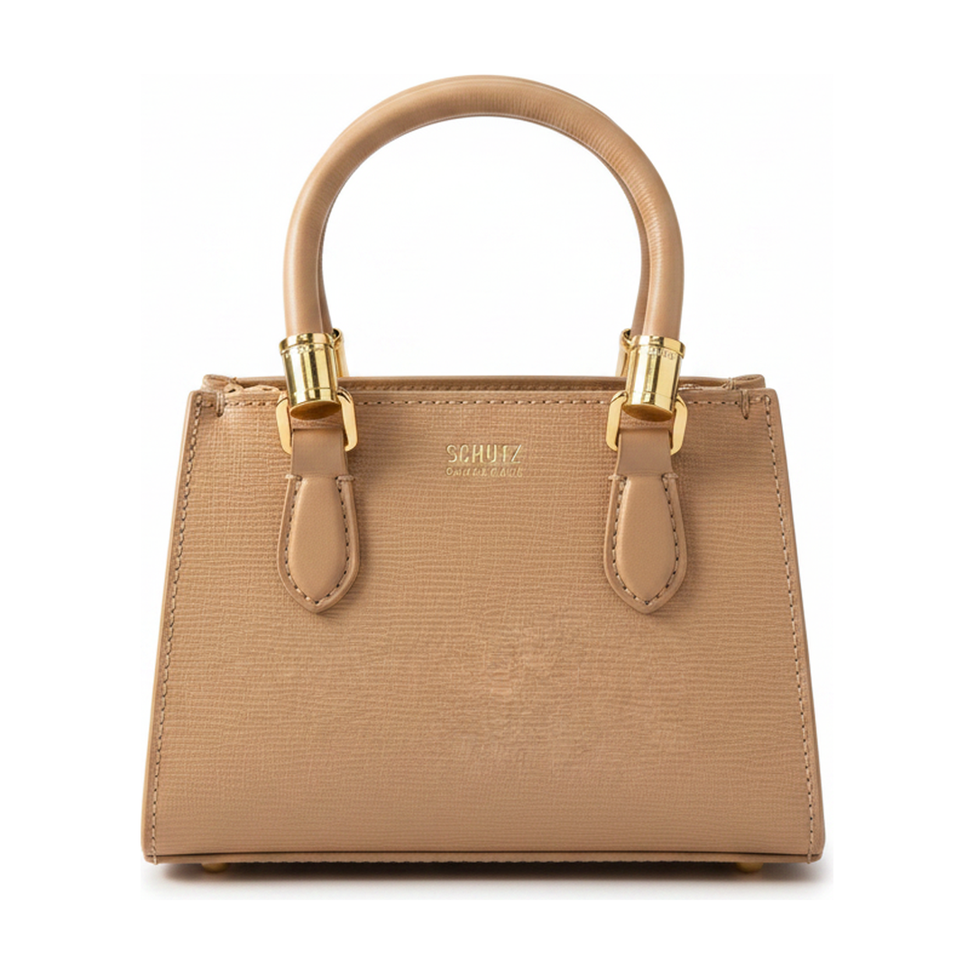 Bolsa Mini Tote Schutz Textura Caramelo Alça Transversal