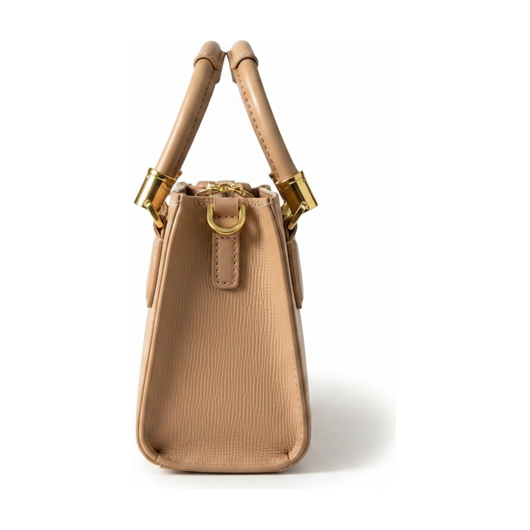 Bolsa Mini Tote Schutz Textura Caramelo Alça Transversal - lateral