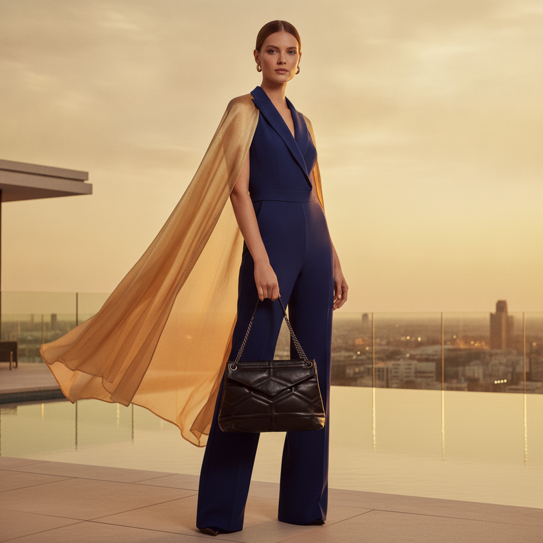 Bolsa Ombro Feminina Matelassê Puffer Preta Corrente com modelo