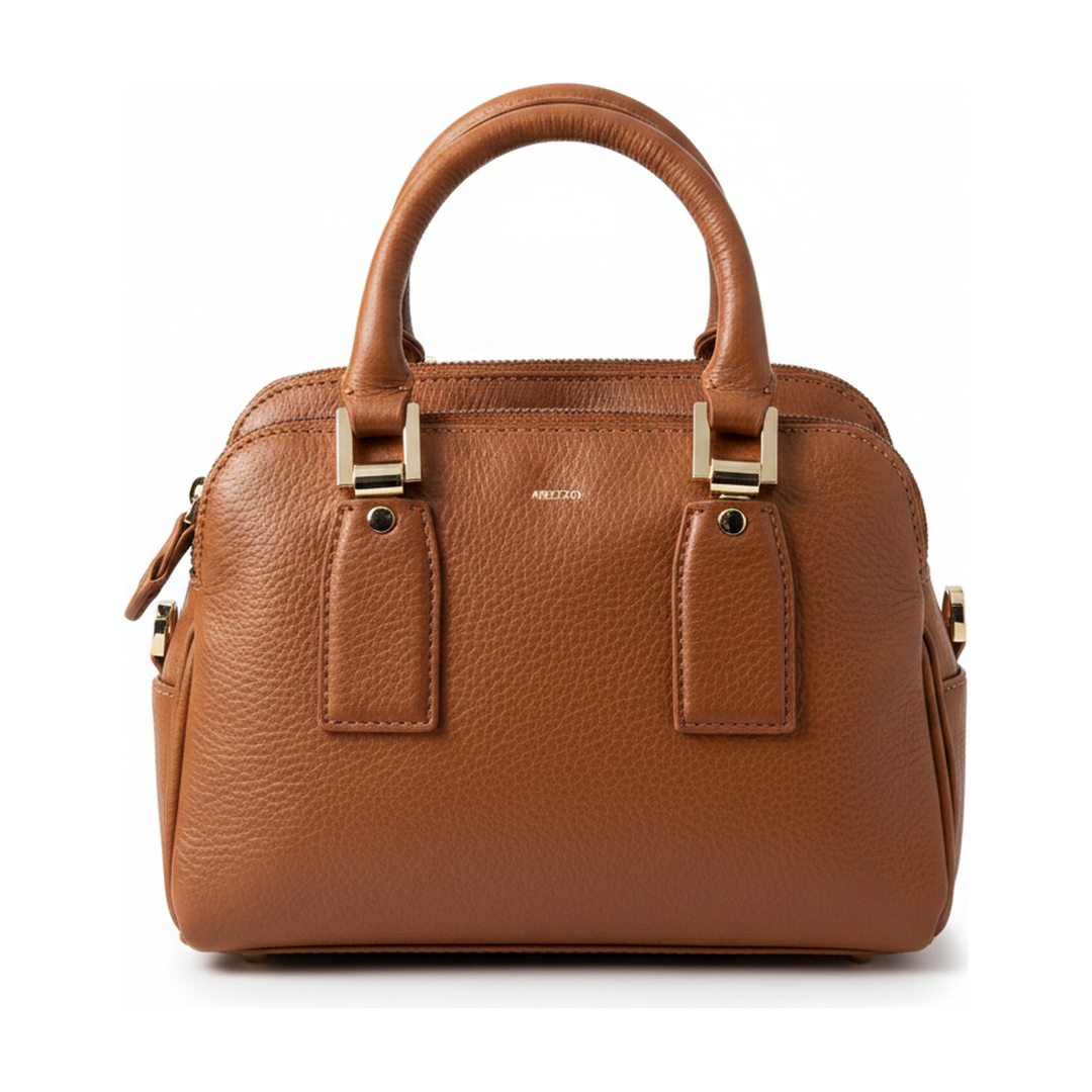 Bolsa Arezzo Satchel Couro Caramelo Alça Transversal