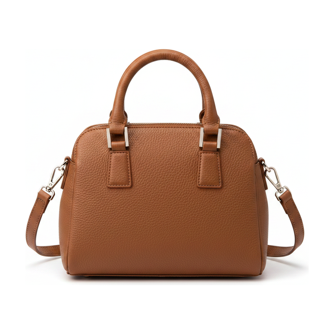 Bolsa Arezzo Satchel Couro Caramelo Alça Transversal - traseira