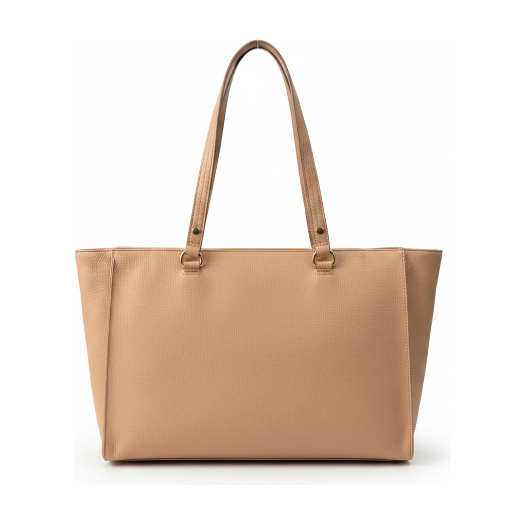 Bolsa Shopping Jorge Bischoff Monograma JB Nude Couro - traseira